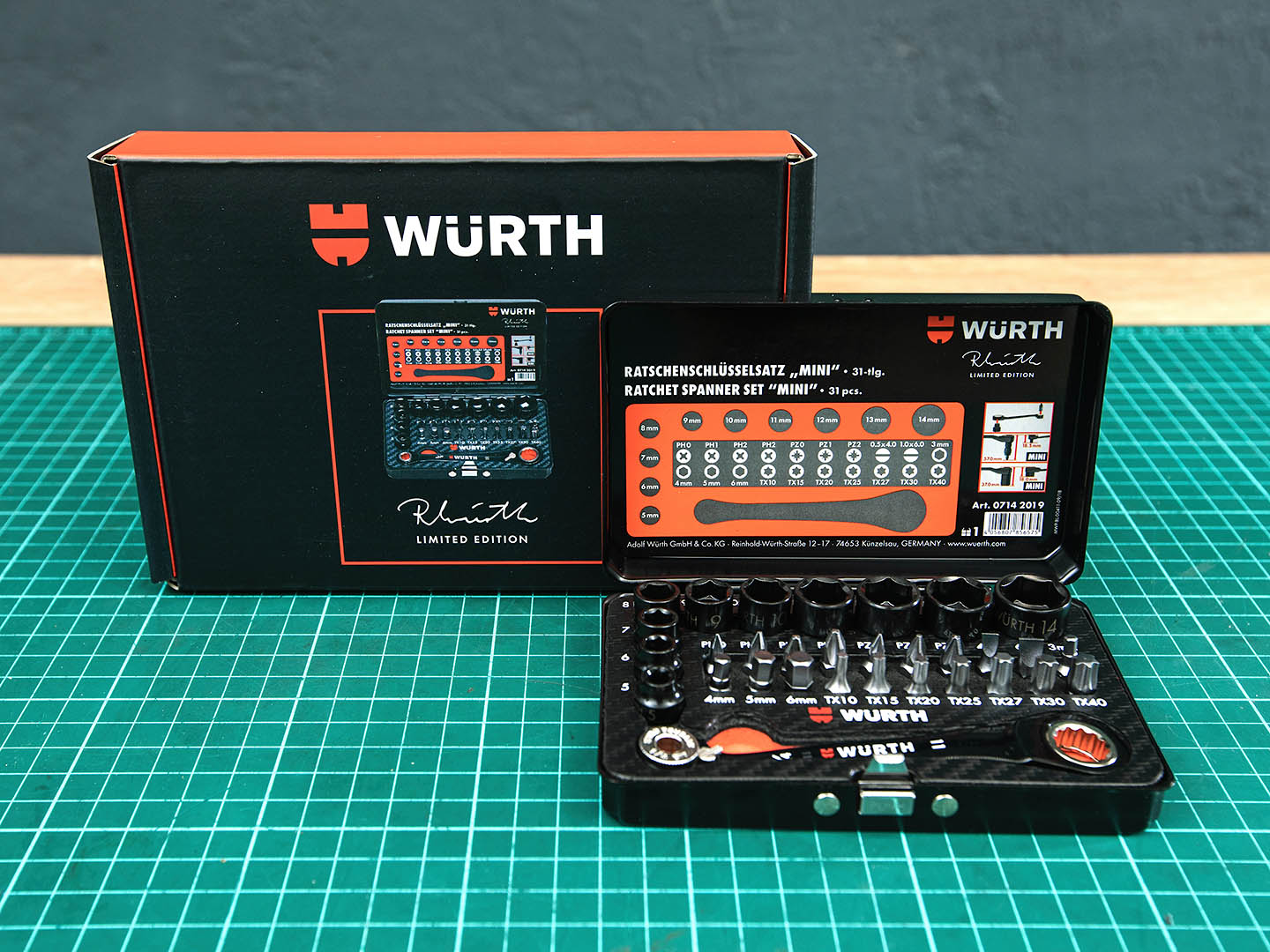 Набор головок и бит с трещоточным ключом  Wurth SET Limited Edition RW 2019 31 предмет  (03-16023)